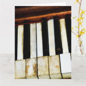 Vintage oude pianosleutels kaart (Gele Bloem)