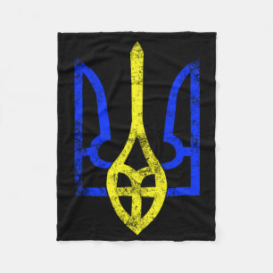 Vintage Oude Tryzub Oekraïens Symbool Oekraine Vla Fleece Deken