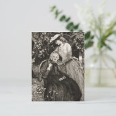 Vintage Ouderen Briefkaart moeder en dochter (Staand voorkant)