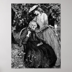 Vintage Ouderen Dochter Klein Poster