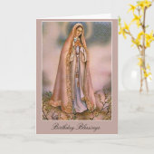 Vintage Our Lady of Fatima Kaart (Gele Bloem)