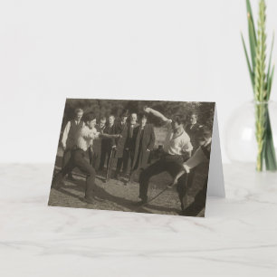 Vintage Outdoor Fencing Bout Note Card Kaart