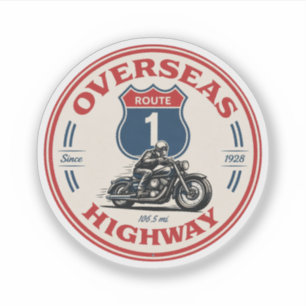 vintage Overseas Highway florida keys weg geschenk Sticker