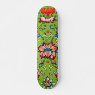 Vintage Owen Jones Chinees ornament groen bloemmot Skateboard