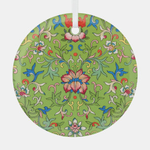 Vintage Owen Jones Chinese Ornament Groen Bloemmot