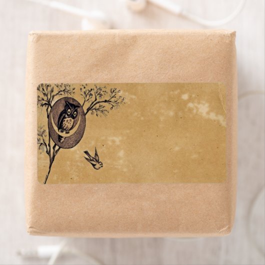 Vintage Owl Avery Étiquette (En situation)