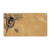 Vintage Owl Avery Étiquette (Devant)