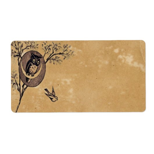 Vintage Owl Avery Étiquette (Devant)
