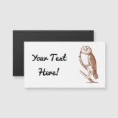 Vintage Owl Carte de visite magnétique (Devant / Derrière)