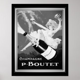 vintage "P. Boutet" Champagne Ad 1920 Poster