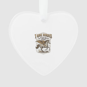 Vintage Paard Draak Fantasy Ruiter Shirt Ontwerp_1 Ornament