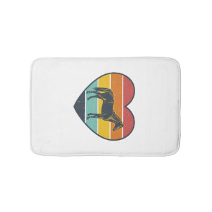 Vintage Paard Hart Zonsondergang Vector Design_1 Badmat