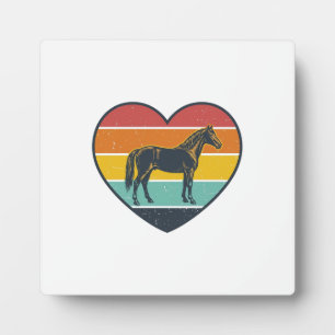 Vintage Paard Hart Zonsondergang Vector Design_1 Fotoplaat