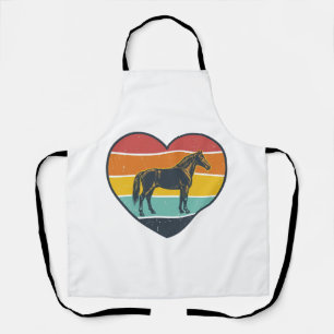 Vintage paardenhart zonsondergang vector ontwerp_1 schort