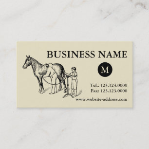 VINTAGE Paardenknipmonogram Visitekaartje