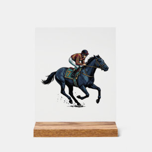 Vintage paardenrennen jockey vector ontwerp_1 acryl bord