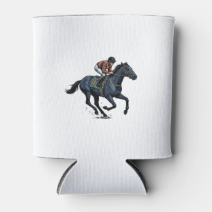 Vintage paardenrennen jockey vector ontwerp_1 blikjeskoeler