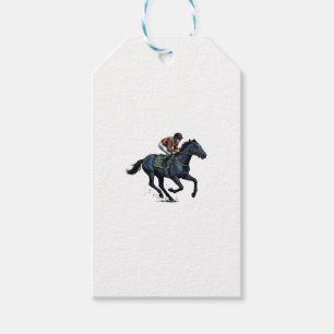 Vintage paardenrennen jockey vector ontwerp_1 cadeaulabel