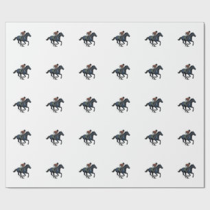 Vintage paardenrennen jockey vector ontwerp_1 cadeaupapier