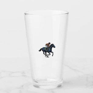 Vintage paardenrennen jockey vector ontwerp_1 glas