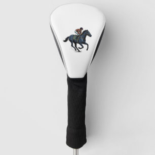 Vintage paardenrennen jockey vector ontwerp_1 golfheadcover