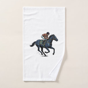 Vintage paardenrennen jockey vector ontwerp_1 handdoek