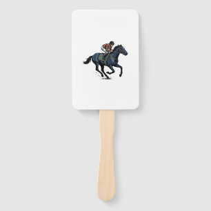 Vintage paardenrennen jockey vector ontwerp_1 handwaaier