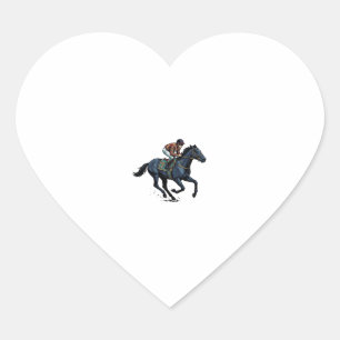 Vintage paardenrennen jockey vector ontwerp_1 hart sticker