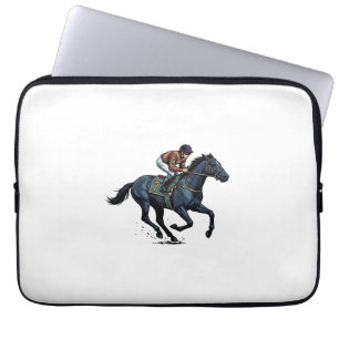 Vintage paardenrennen jockey vector ontwerp_1 laptop sleeve
