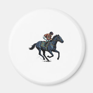 Vintage paardenrennen jockey vector ontwerp_1 magneet