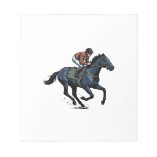Vintage paardenrennen jockey vector ontwerp_1 notitieblok