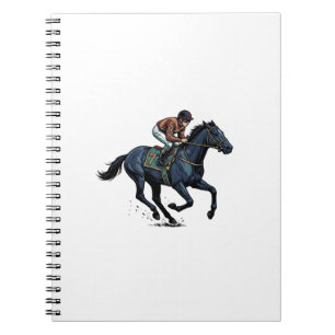 Vintage paardenrennen jockey vector ontwerp_1 notitieboek