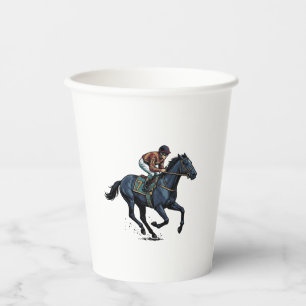 Vintage paardenrennen jockey vector ontwerp_1 papieren bekers