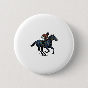 Vintage paardenrennen jockey vector ontwerp_1 ronde button 5,7 cm