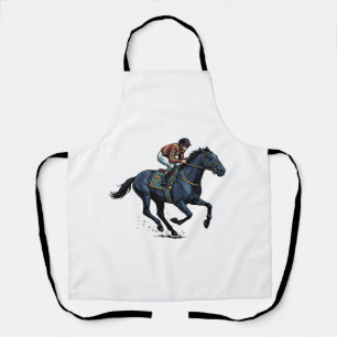 Vintage paardenrennen jockey vector ontwerp_1 schort