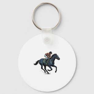 Vintage paardenrennen jockey vector ontwerp_1 sleutelhanger