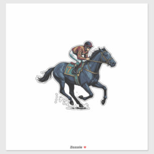 Vintage paardenrennen jockey vector ontwerp_1 sticker
