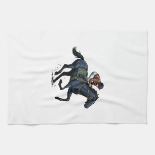 Vintage paardenrennen jockey vector ontwerp_1 theedoek