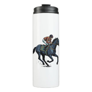 Vintage paardenrennen jockey vector ontwerp_1 thermosbeker
