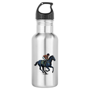 Vintage paardenrennen jockey vector ontwerp_1 waterfles