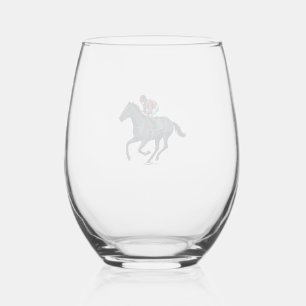 Vintage paardenrennen jockey vector ontwerp_1 wijnglas zonder voet