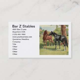 Vintage Paardenstallen Afbeelding Equestrian Ridin Visitekaartje