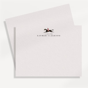 Vintage Paardrijder Logo Notitiekaart Kaart