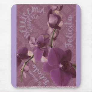 Vintage paarse orchidee muismat