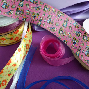 Vintage Paarse Waterverf Paas Konijn Bloemen Lint