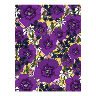 Vintage paarse wilde bloemen foto afdruk
