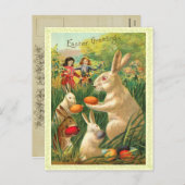 Vintage paasbunny Briefkaart (Voorkant / Achterkant)