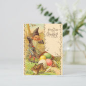 Vintage paasbunny Briefkaart (Staand voorkant)