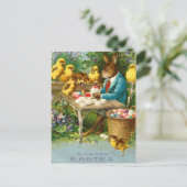Vintage paasbunny Briefkaart (Staand voorkant)