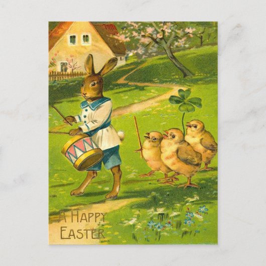 Vintage paasbunny Briefkaart (Voorkant)
